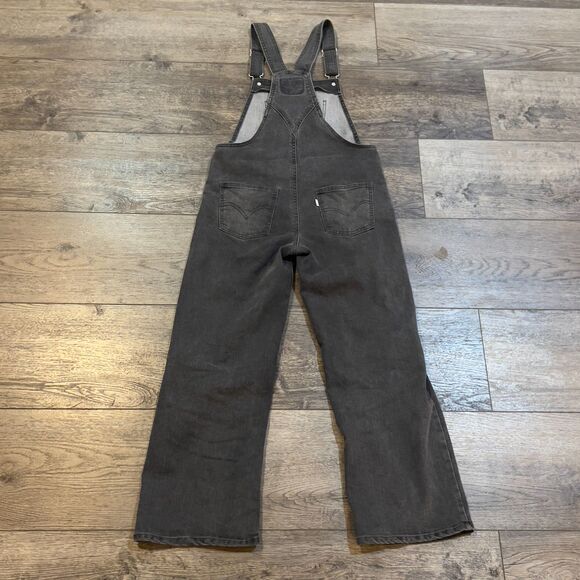 Vintage Y2K Levi's Grey Black Dungarees Overalls - Kids Size 14 REG - Picture 4 of 8